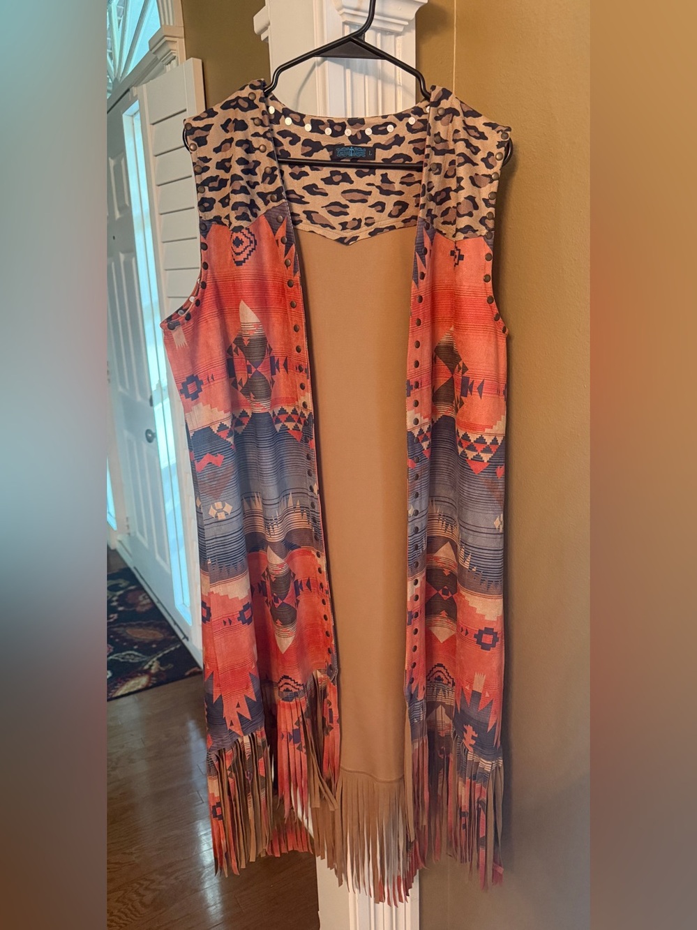 Women’s Western Vest with fringe size large